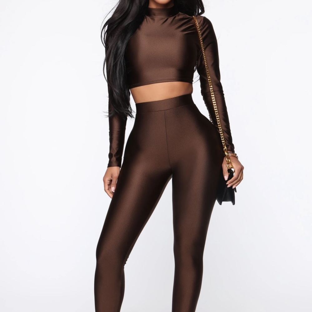 Chances are pant set - brown